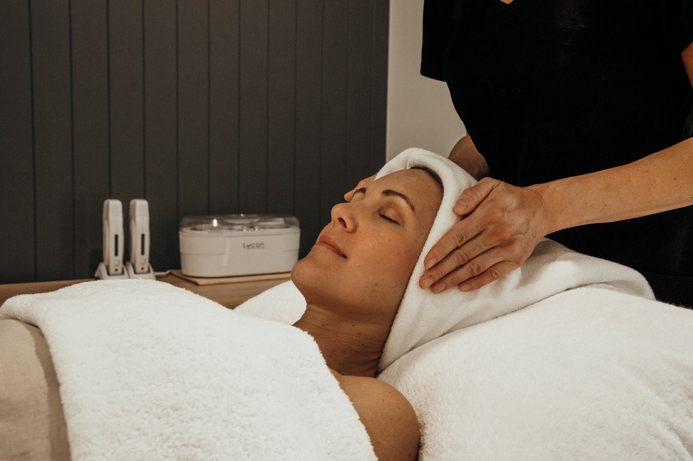 Facial treatment with a warm towel at Southwest Beauty Co.